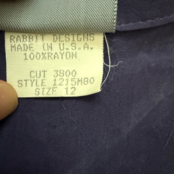 Vintage Rabbit rabbit rabbit Women's blue/ purple Blouse retro modern cropped - Picture 7 of 9